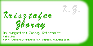 krisztofer zboray business card